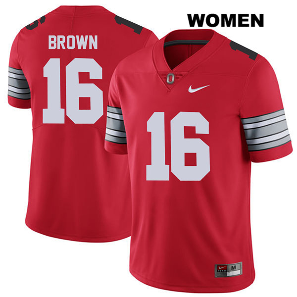 Ohio State Buckeyes Women's Cameron Brown #16 Red Authentic Nike 2018 Spring Game College NCAA Stitched Football Jersey NV19H22YG